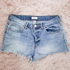 Light-wash denim shorts